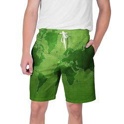 Шорты на шнурке мужские Карта мира, цвет: 3D-принт