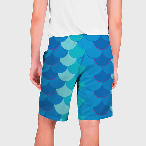 Мужские шорты Синяя чешуя рыбы / 3D-принт – фото 2