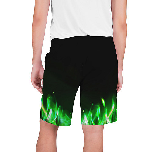 Мужские шорты Зеленый огонь / 3D-принт – фото 2