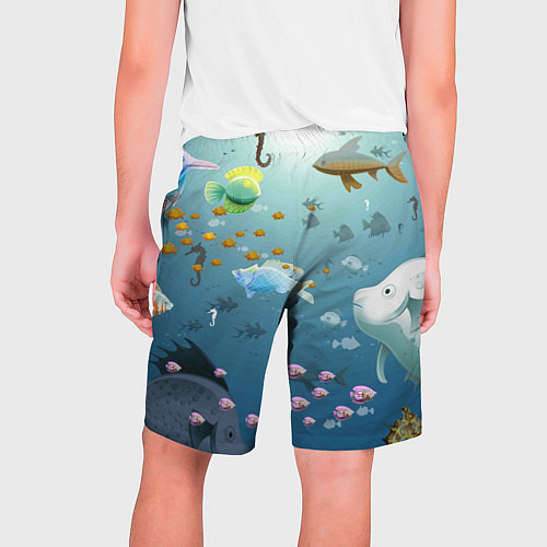 Мужские шорты Мультяшные рыбки Пляжная / 3D-принт – фото 2