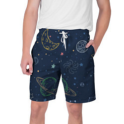 Шорты на шнурке мужские Космическая одиссея, цвет: 3D-принт
