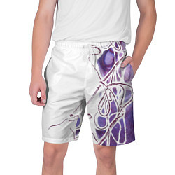 Шорты на шнурке мужские Фиолетовые нити, цвет: 3D-принт