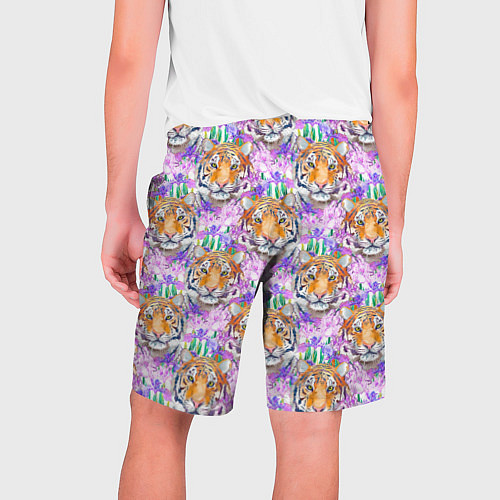 Мужские шорты Тигр в цветах / 3D-принт – фото 2