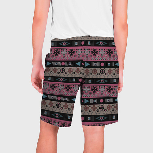 Мужские шорты Этнический полосатый орнамент / 3D-принт – фото 2