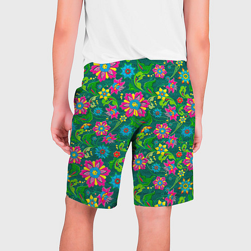 Мужские шорты Поле разноцветных цветков / 3D-принт – фото 2