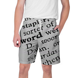 Шорты на шнурке мужские Текст из словоря, цвет: 3D-принт