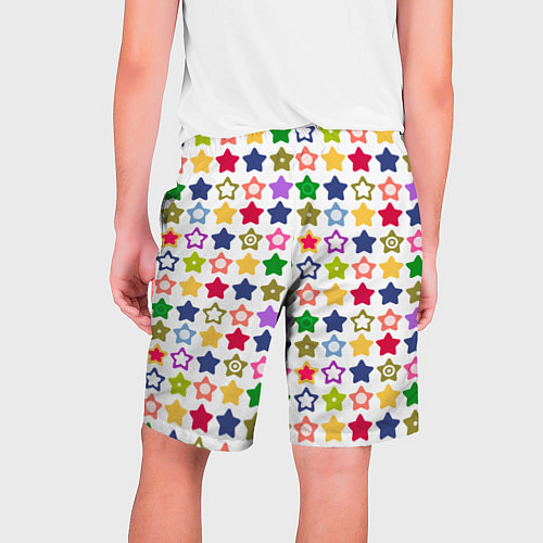 Мужские шорты Разноцветные звездочки / 3D-принт – фото 2