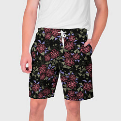 Шорты на шнурке мужские Цветочная мозаика, цвет: 3D-принт