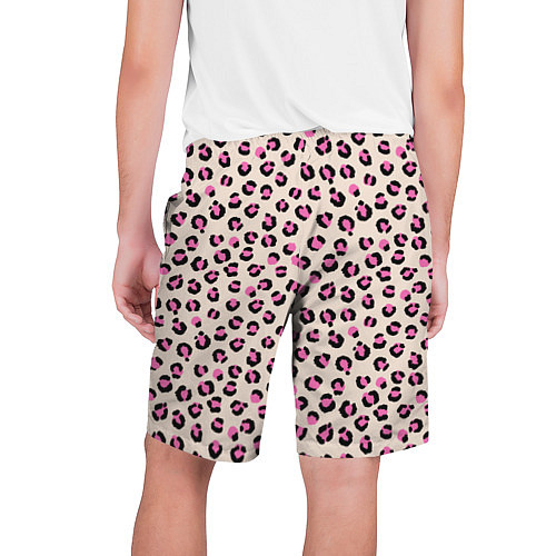 Мужские шорты Леопардовый принт розовый / 3D-принт – фото 2
