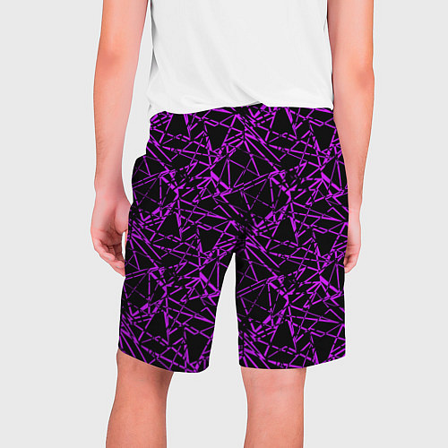 Мужские шорты Фиолетово-черный абстрактный узор / 3D-принт – фото 2
