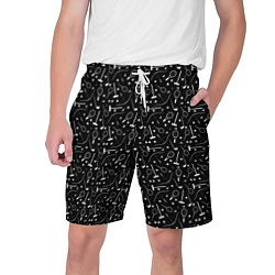 Шорты на шнурке мужские Черно-белый спортивный узор, цвет: 3D-принт