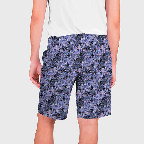 Мужские шорты Сине-фиолетовый цветочный узор / 3D-принт – фото 2