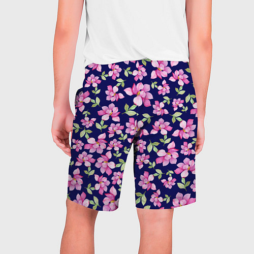 Мужские шорты Акварельные цветы Магнолии / 3D-принт – фото 2