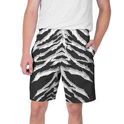 Шорты на шнурке мужские Белая шкура тигра, цвет: 3D-принт