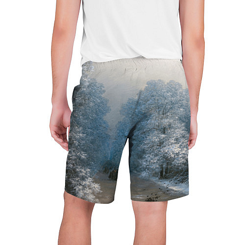 Мужские шорты Зимний пейзаж картина маслом / 3D-принт – фото 2