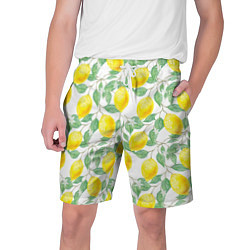 Шорты на шнурке мужские Лимоны 3d, цвет: 3D-принт