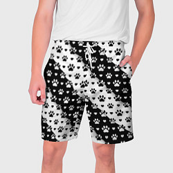 Шорты на шнурке мужские Следы от Лап, цвет: 3D-принт