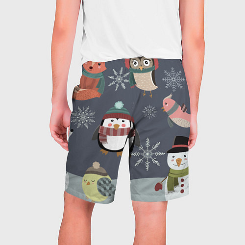 Мужские шорты НОВОГОДНИЙ ПАТТЕРН ЖИВОТНЫЕ / 3D-принт – фото 2