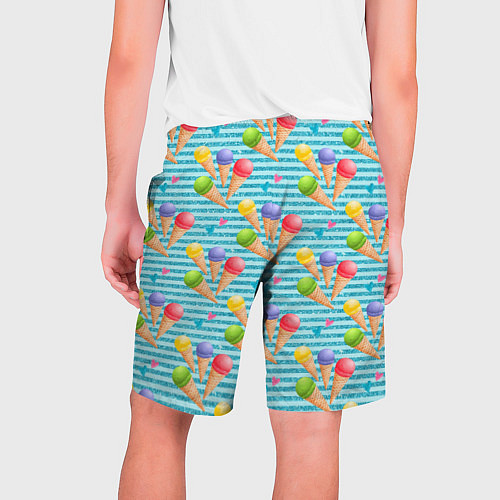 Мужские шорты Разноцветное мороженое паттерн / 3D-принт – фото 2