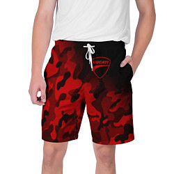 Шорты на шнурке мужские DUCATY RED MILITARY ДУКАТИ МИЛИТАРИ, цвет: 3D-принт