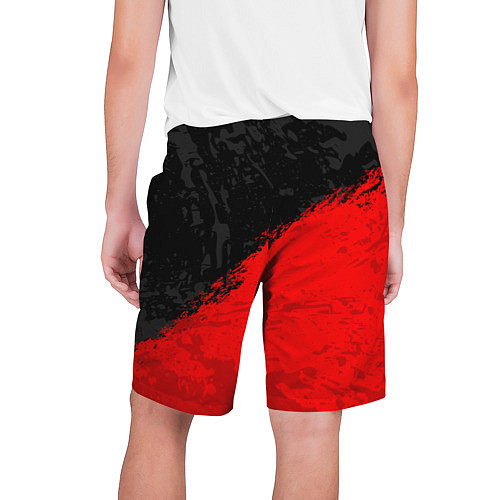Мужские шорты DOTA 2 RED LOGO, БРЫЗГИ КРАСОК / 3D-принт – фото 2
