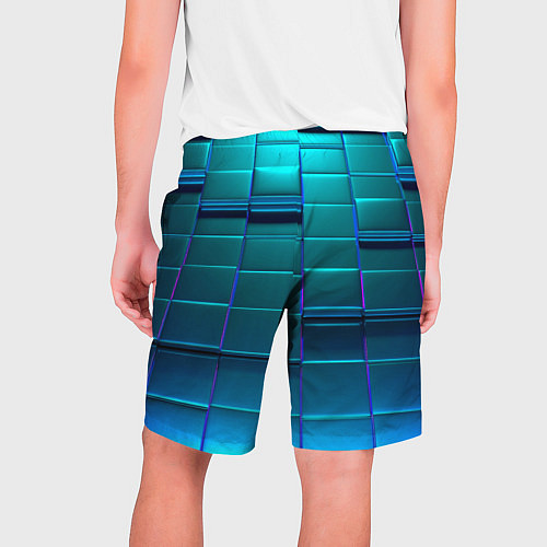 Мужские шорты 3D квадраты неоновые / 3D-принт – фото 2