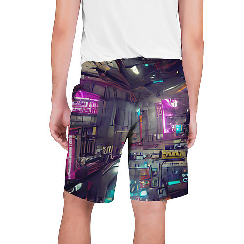 Мужские шорты Городской киберпанк / 3D-принт – фото 2