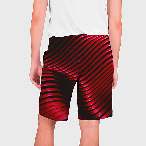Мужские шорты Волны красного металла / 3D-принт – фото 2