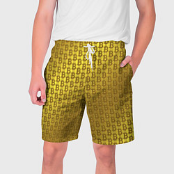 Шорты на шнурке мужские Биткоин золото, цвет: 3D-принт