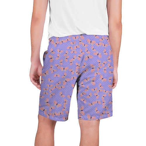 Мужские шорты Бабочки паттерн лиловый / 3D-принт – фото 2