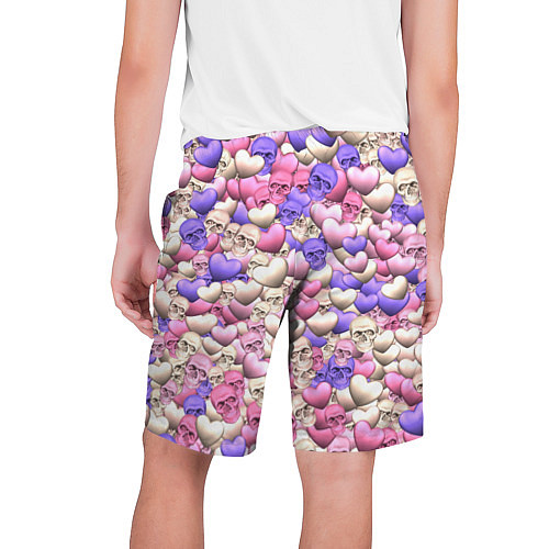 Мужские шорты Сердечки-черепушки / 3D-принт – фото 2