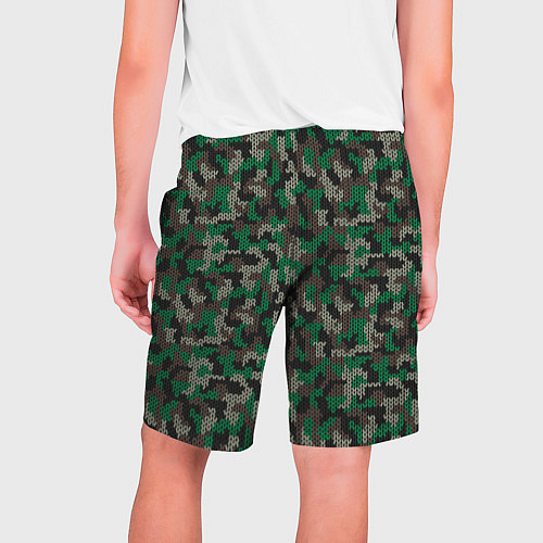 Мужские шорты Зелёный Вязаный Камуфляж / 3D-принт – фото 2