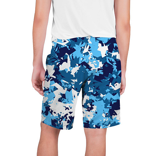Мужские шорты Сине-бело-голубой камуфляж / 3D-принт – фото 2