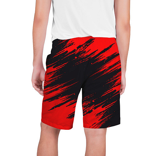 Мужские шорты Красная краска брызги / 3D-принт – фото 2