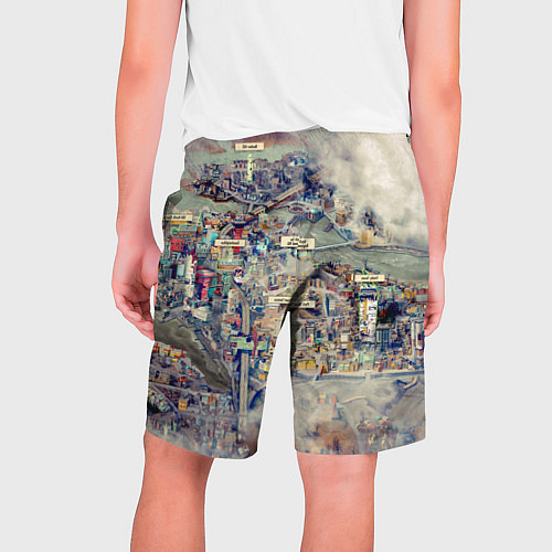 Мужские шорты Fallout - city / 3D-принт – фото 2