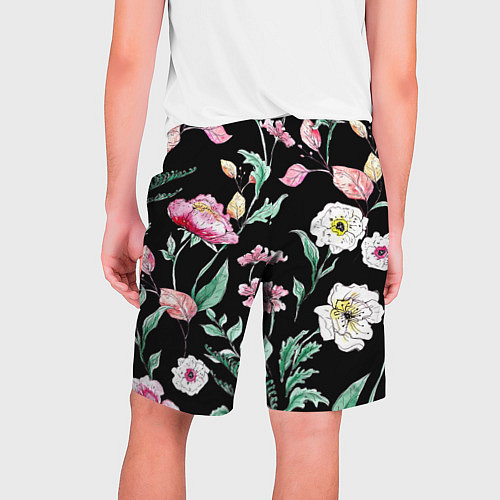 Мужские шорты Цветы Нарисованные от Руки / 3D-принт – фото 2