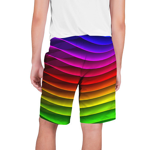 Мужские шорты Color line neon pattern Abstraction Summer 2023 / 3D-принт – фото 2