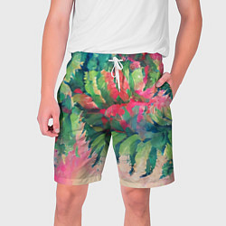 Шорты на шнурке мужские Тропический микс, цвет: 3D-принт