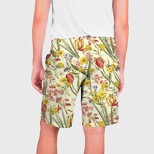 Мужские шорты Цветы Весенние Тюльпаны / 3D-принт – фото 2