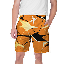 Шорты на шнурке мужские Абстрактные полосы на оранжевом фоне, цвет: 3D-принт