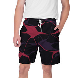 Шорты на шнурке мужские Розово-сиреневые линии, цвет: 3D-принт