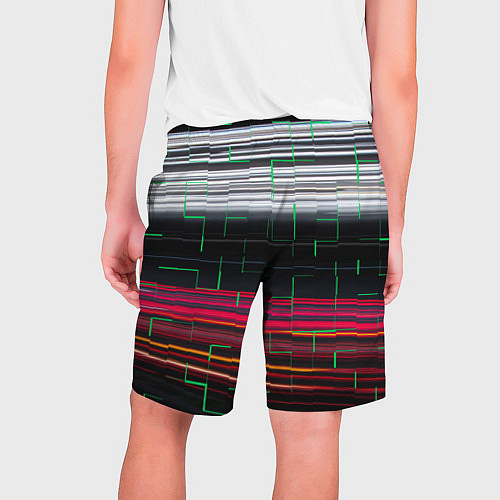 Мужские шорты Цветная мозаика colored mosaic lines / 3D-принт – фото 2