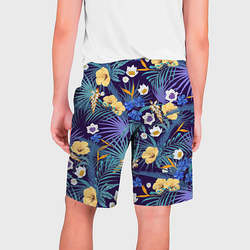 Мужские шорты Цветы Фиолетовые Гибискусы / 3D-принт – фото 2