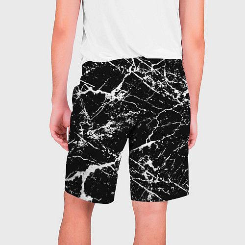 Мужские шорты Текстура чёрного мрамора Texture of black marble / 3D-принт – фото 2