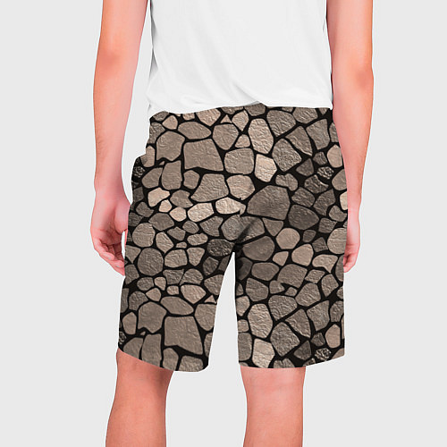 Мужские шорты Черно-коричневая текстура камня / 3D-принт – фото 2