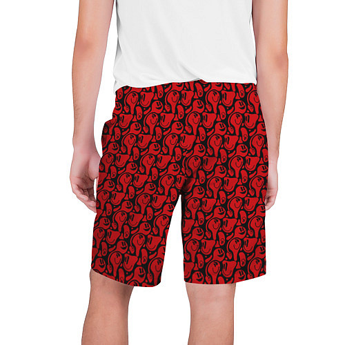 Мужские шорты Красные психоделический смайлы / 3D-принт – фото 2