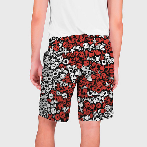 Мужские шорты Красно-белые знаки LDR / 3D-принт – фото 2