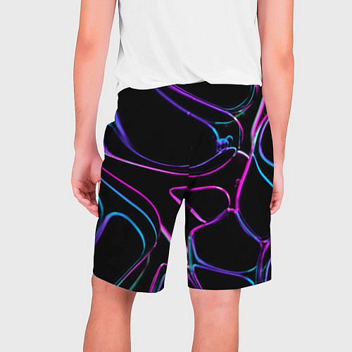 Мужские шорты Неоновые линзы во тьме - Фиолетовый / 3D-принт – фото 2
