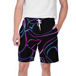 Шорты на шнурке мужские Неоновые линзы во тьме - Фиолетовый, цвет: 3D-принт