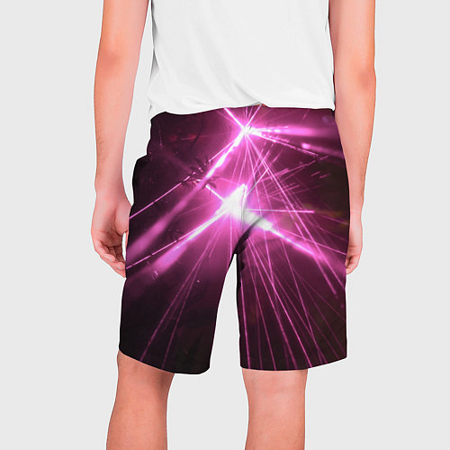 Мужские шорты Неоновые лазеры во тьме - Розовый / 3D-принт – фото 2